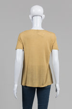 Load image into Gallery viewer, Eileen Fisher Gold Short Sleeve T-shirt (S)
