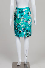 Load image into Gallery viewer, Custom Made Turquoise Floral Print Pencil Skirt
