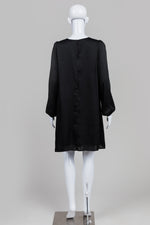 Load image into Gallery viewer, Pure Alfred Sung Vintage Black Long Sleeve Tucked Dress (12)

