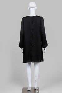 Pure Alfred Sung Vintage Black Long Sleeve Tucked Dress (12)