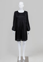 Load image into Gallery viewer, Pure Alfred Sung Vintage Black Long Sleeve Tucked Dress (12)
