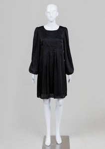 Pure Alfred Sung Vintage Black Long Sleeve Tucked Dress (12)