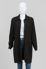 Load image into Gallery viewer, Betty Barclay Vintage Dark Olive Pinstripe Coat
