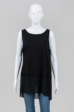 Load image into Gallery viewer, Eileen Fisher Black Tank w/ Sheer Layer (S)
