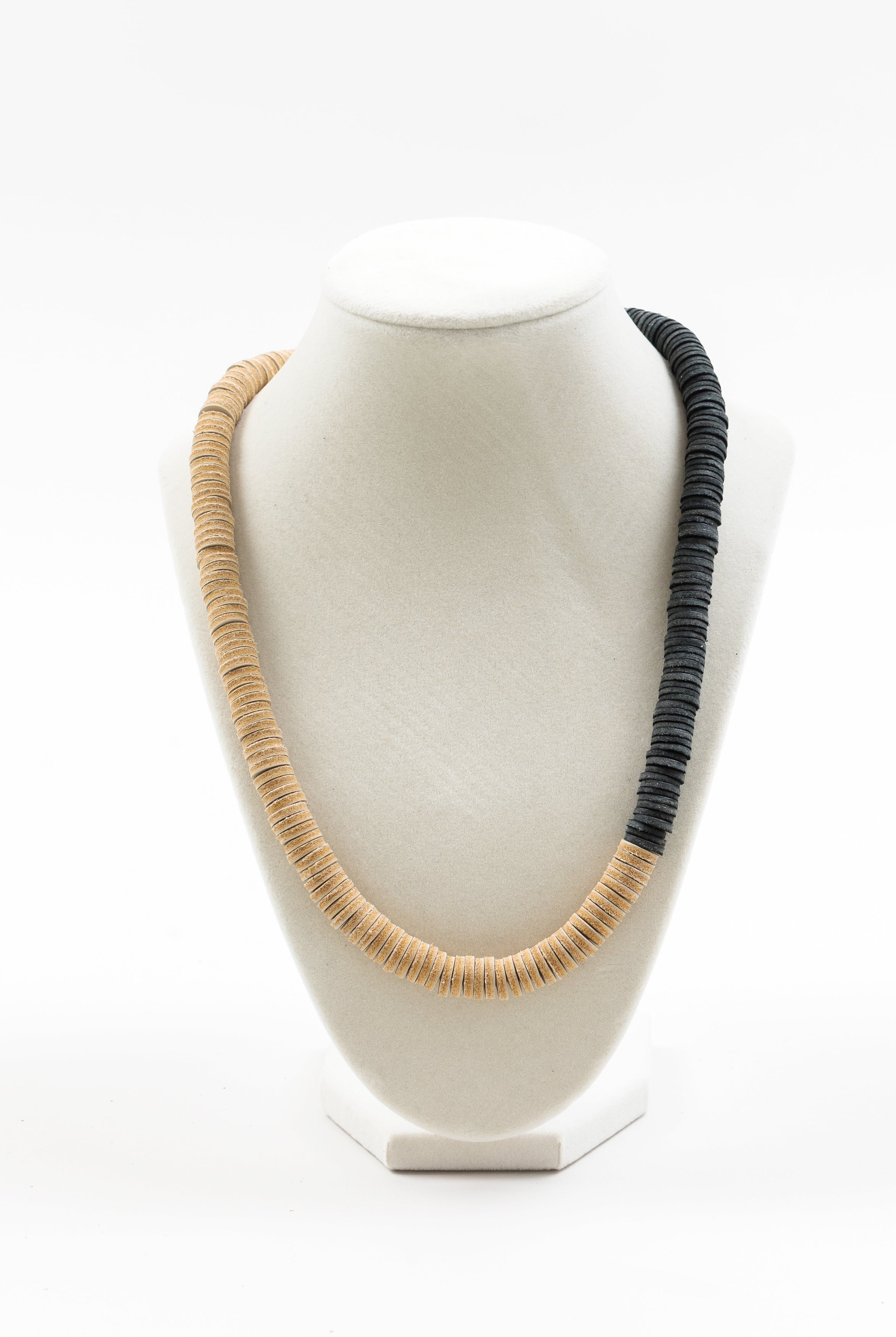 WAIWAI Upcycled Black & Caramel Leather Necklace