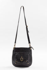 Load image into Gallery viewer, CARRARO black leather cross body purse
