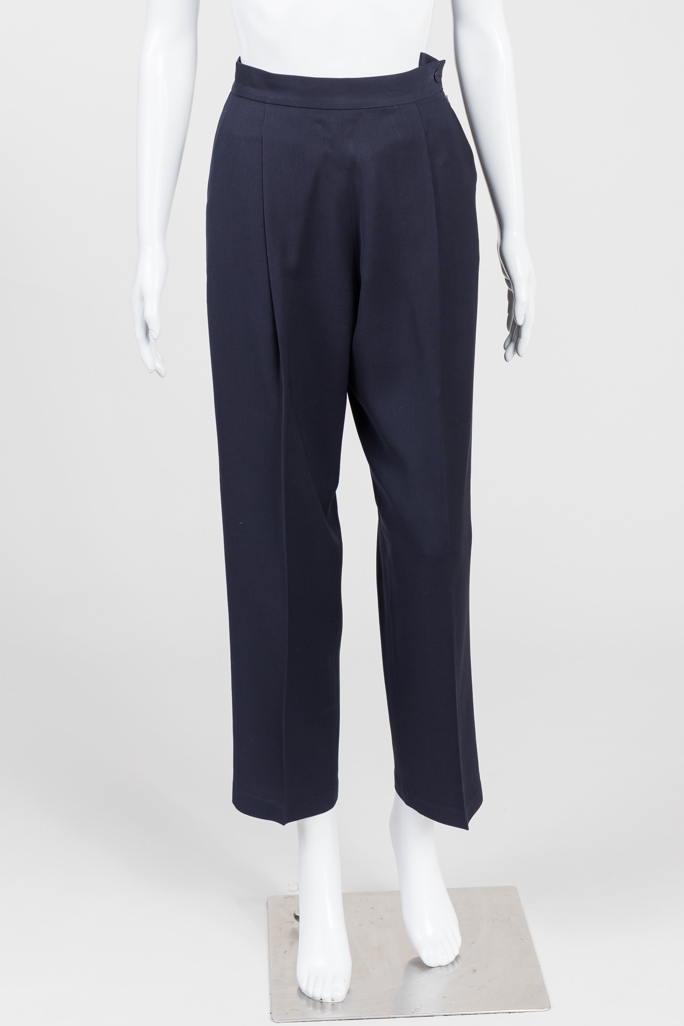 Braemar Vintage Navy Pleated Pants (4)