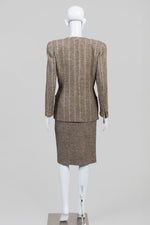 Load image into Gallery viewer, Erreuno Vintage Taupe Tweed Skirt Suit (40)
