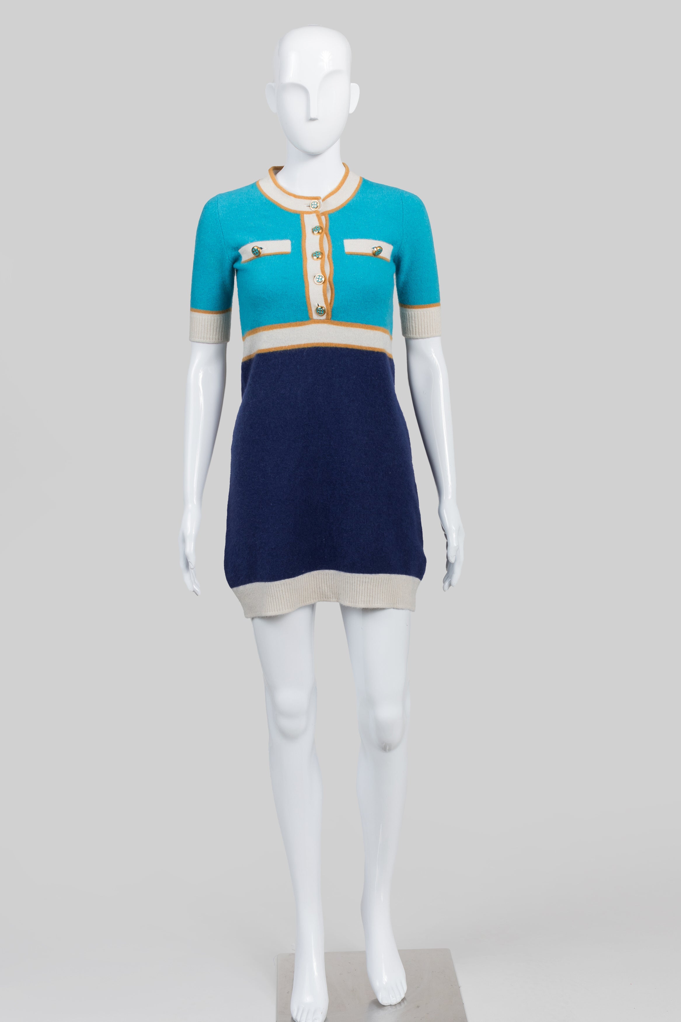 Marc by Marc Jacobs Blue Colourblock Sweater Dress (S)