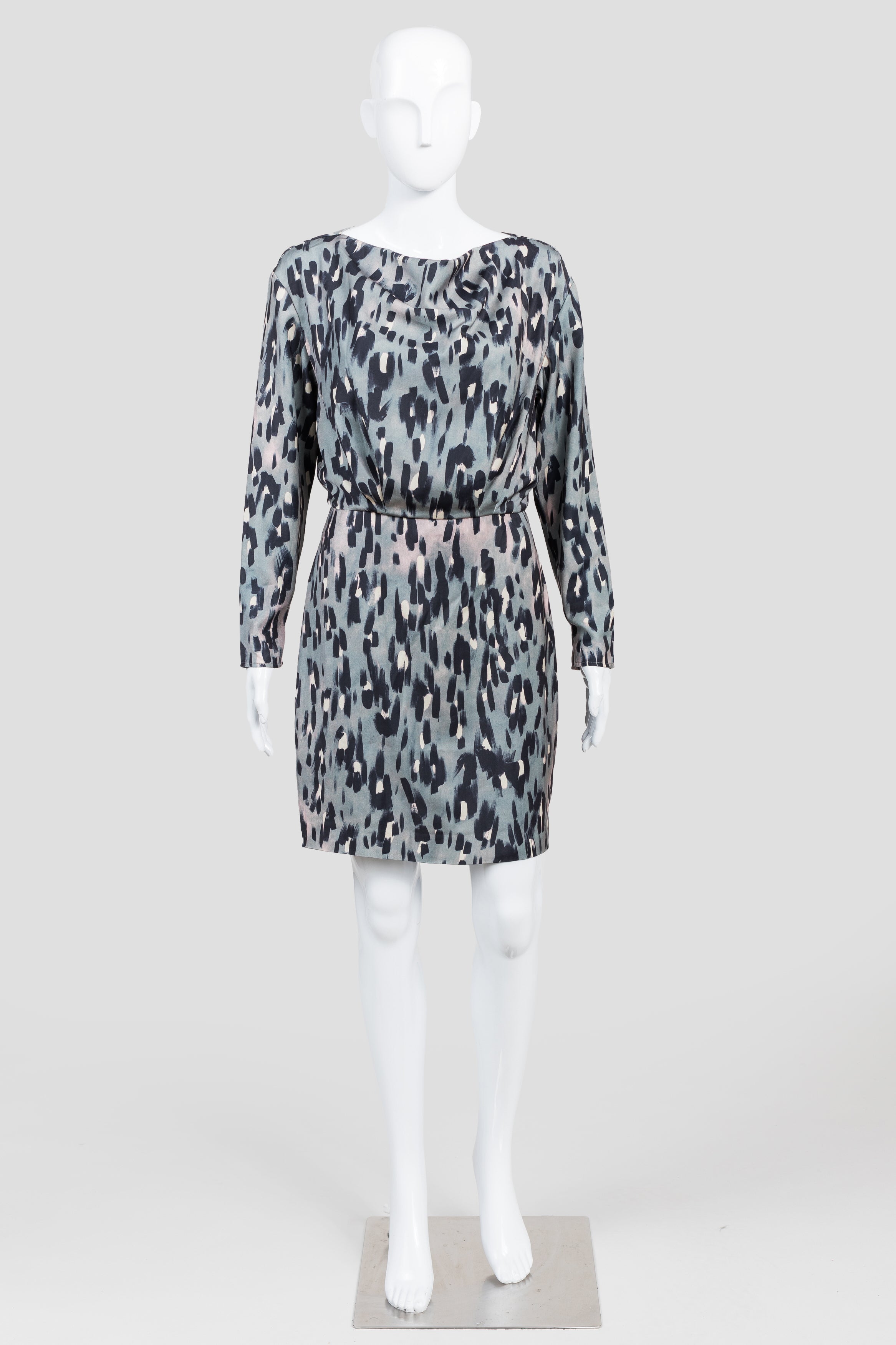 Reiss Grey Animal Print Dress (6)