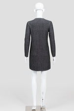 Load image into Gallery viewer, Theory Charcoal Knit Assymetrical Zip Dress (P)
