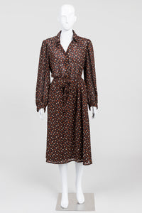 Rouie Vintage Brown Print Shirtwaist Dress (12)