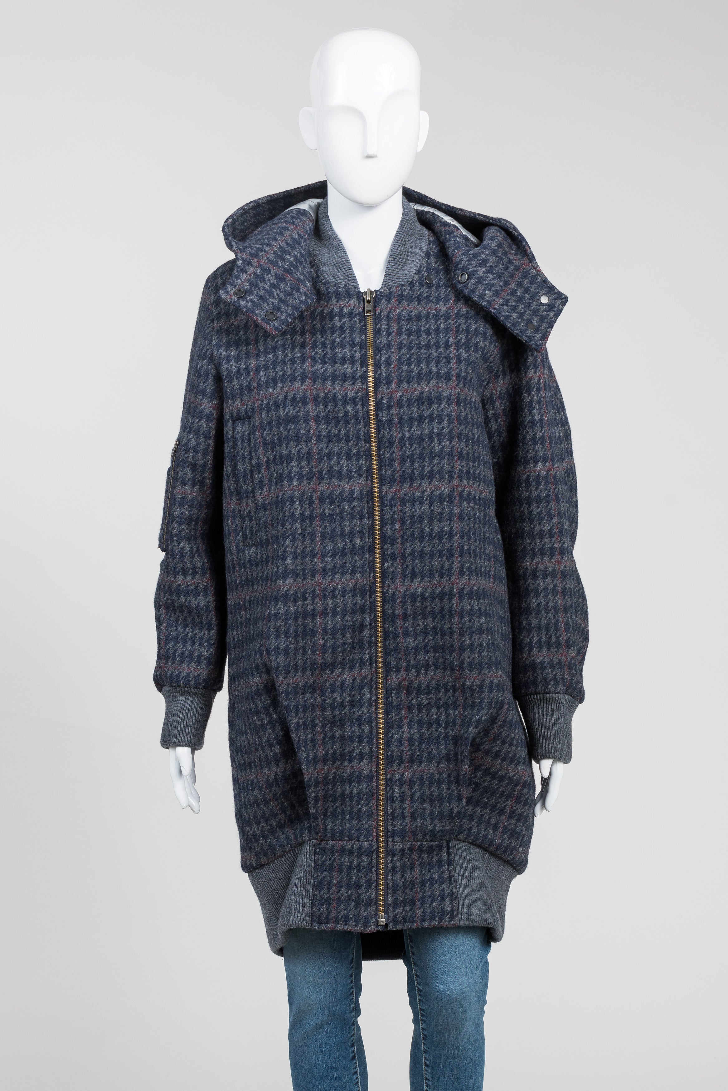 Quadrophonia Vintage Houndstooth Crew Coat w/ Detachable Hood (M)