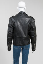 Load image into Gallery viewer, First Genuine Leather Vintage Black Moto Jacket (36)
