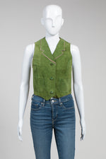 Load image into Gallery viewer, Julian Vard Vintage Green Suede Vest (10)
