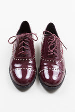 Load image into Gallery viewer, Gadea burgundy patent leather oxfords (35)
