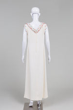Load image into Gallery viewer, Junior Vogue Vintage Ivory Beaded Sleeveless Long Sheath Dress
