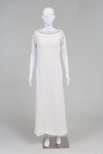 Load image into Gallery viewer, Junior Vogue Vintage Ivory Beaded Sleeveless Long Sheath Dress
